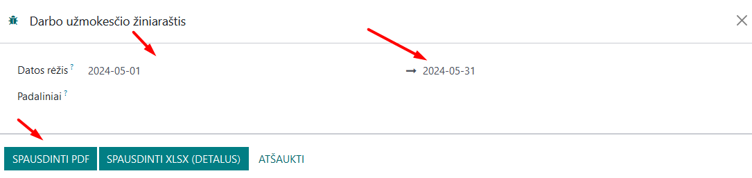 Selecting date range for payroll sheet