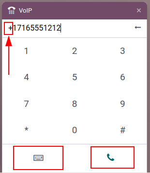 Using the VoIP phone widget to make calls.