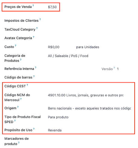 Product configuration.