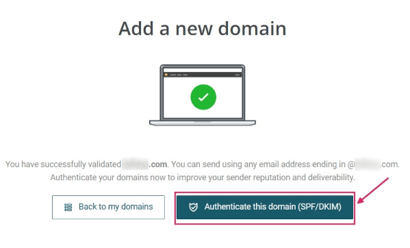 Autentifikuokite domeną naudodami SPF/DKIM įrašus Mailjet sistemoje.