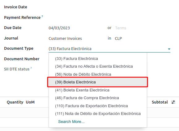 Dokumento tipas 39 elektroniniams kvitams.