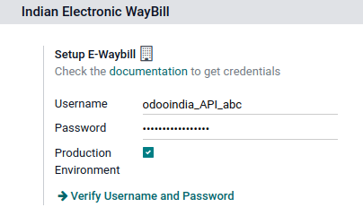 E-way sąskaitos faktūros nustatymas „Odoo“