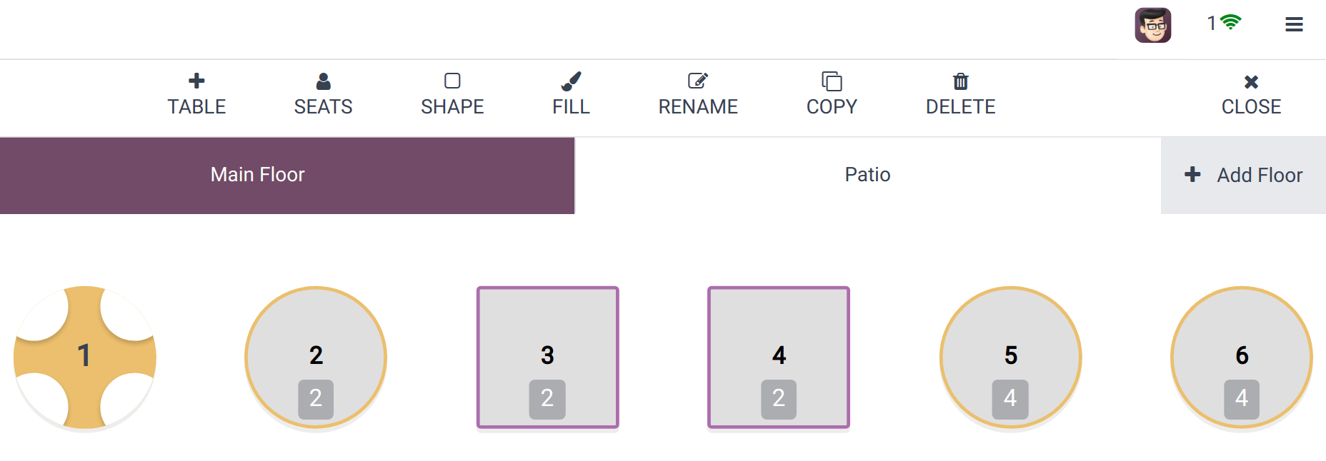 grindų plano vaizdas redagavimo režime.