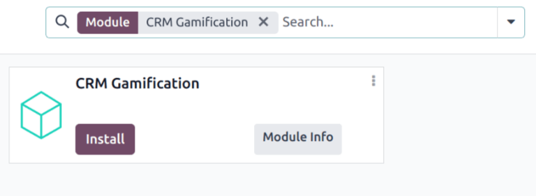 Vaizdas, kaip diegiamas žaidybinimo modulis Odoo sistemoje.