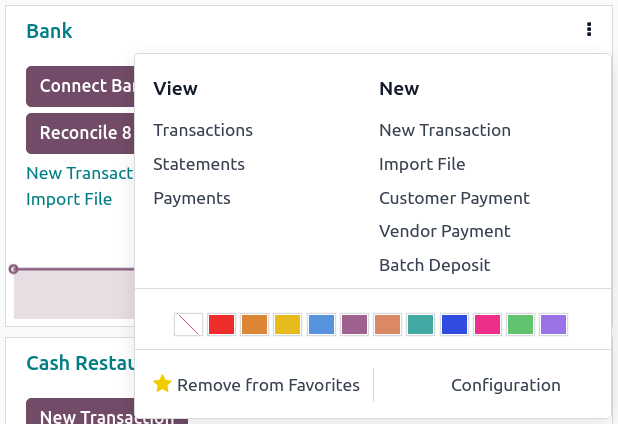 Importuokite banko operacijas iš banko žurnalo