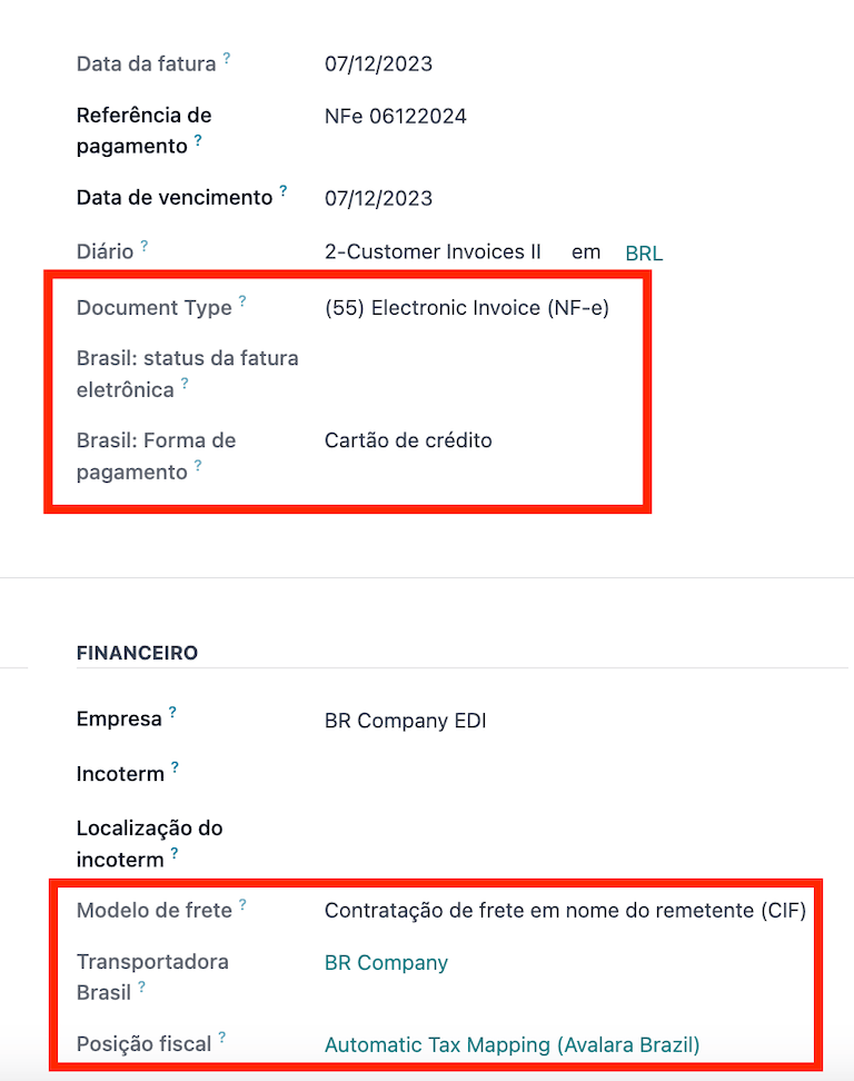 Sąskaitos faktūros informacija, reikalinga elektroninei sąskaitai faktūrai apdoroti.