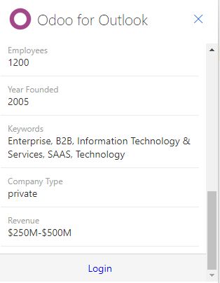 Prisijungimas prie Odoo duomenų bazės