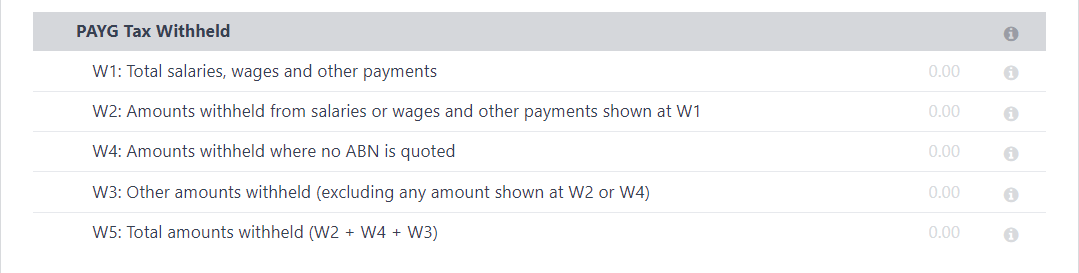 PAYG sulaikytas mokestis ir BAS ataskaitos santrauka Odoo sistemoje