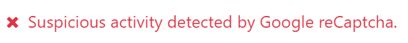 „Google reCAPTCHA patvirtinimo klaidos pranešimas“