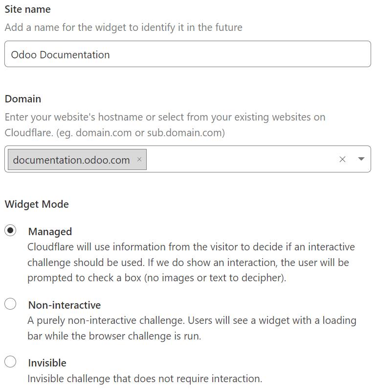 Pridėti svetainę prie „Cloudflare Turnstile“